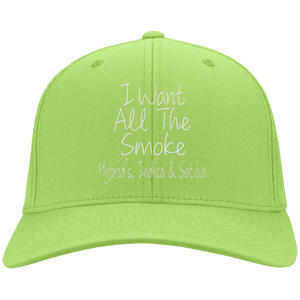 All The Smoke Wht Text Twill Cap
