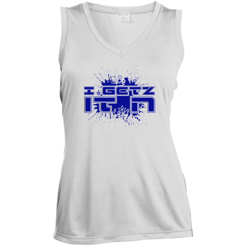 Women's Igetzitn paint logo BT Sleeveless V-Neck