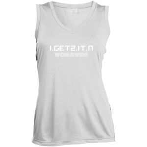 Women's IgetzitN Colorful Logo Sleeveless V-Neck