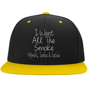 All The Smoke Wht Text Snapback Hat