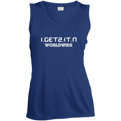 Women's IgetzitN Colorful Logo Sleeveless V-Neck