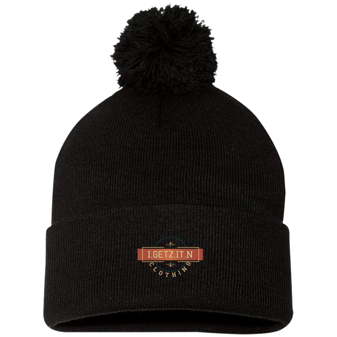 IgetzitN Clothing Logo Pom Pom Knit Cap