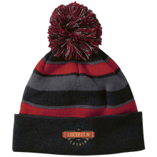 Igetzitn Clothing Logo Striped Beanie with Pom