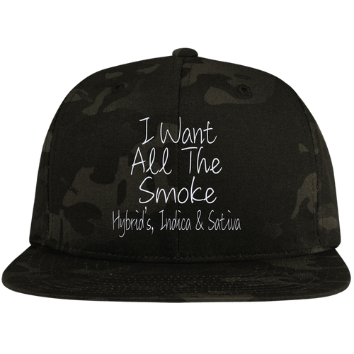 All The Smoke Wht Text Snapback Hat