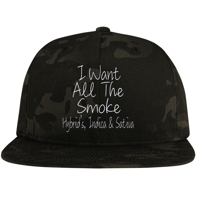 All The Smoke Wht Text Snapback Hat