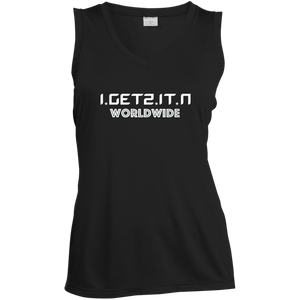 Women's IgetzitN Colorful Logo Sleeveless V-Neck