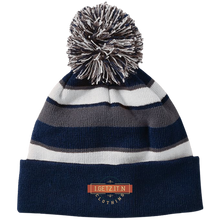 Igetzitn Clothing Logo Striped Beanie with Pom
