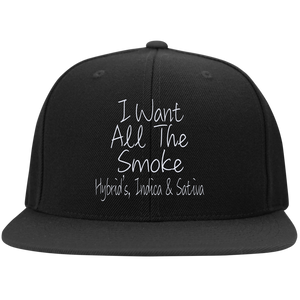 All The Smoke Wht Text Snapback Hat