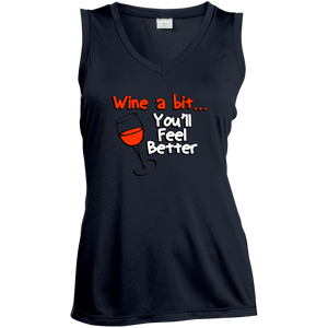 Women's Wine A Bit  Sleeveless V-Neck