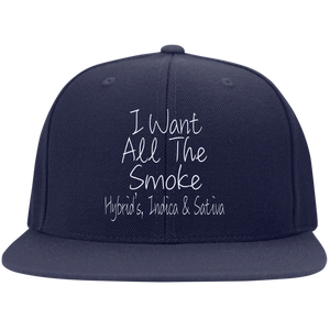 All The Smoke Wht Text Snapback Hat