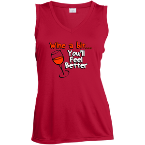 Women's Wine A Bit  Sleeveless V-Neck