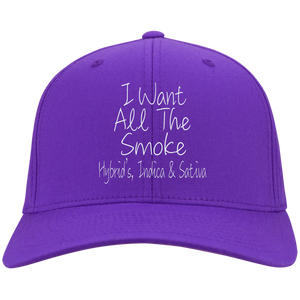 All The Smoke Wht Text Twill Cap