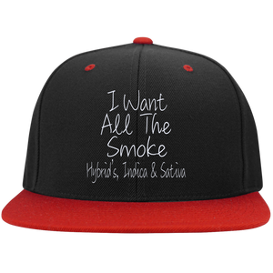 All The Smoke Wht Text Snapback Hat