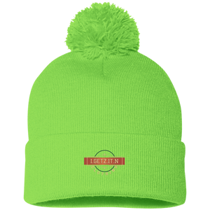 IgetzitN Clothing Logo Pom Pom Knit Cap