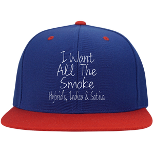 All The Smoke Wht Text Snapback Hat