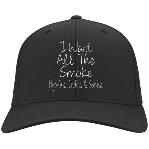 All The Smoke Wht Text Twill Cap
