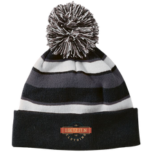 Igetzitn Clothing Logo Striped Beanie with Pom
