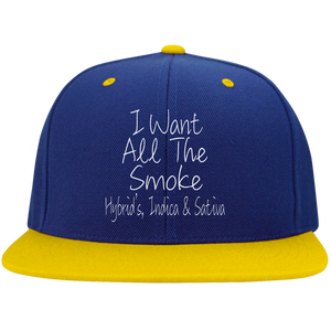 All The Smoke Wht Text Snapback Hat