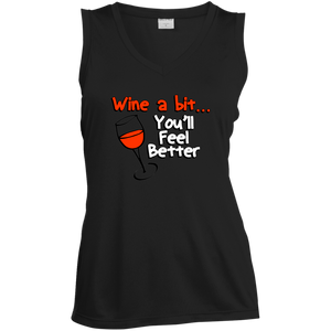 Women's Wine A Bit  Sleeveless V-Neck