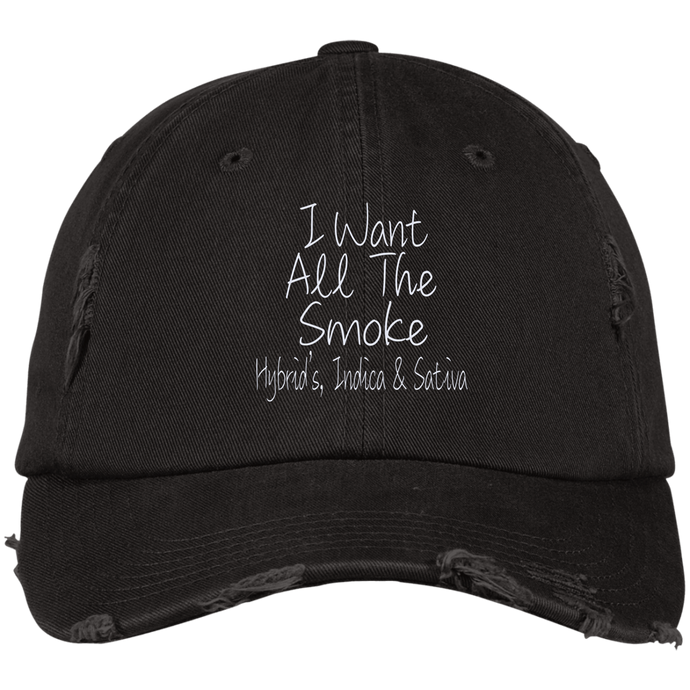 All The Smoke Wht Text Dad Cap