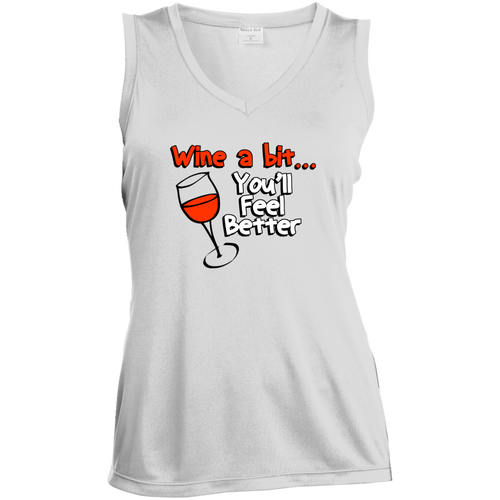 Women's Wine A Bit  Sleeveless V-Neck