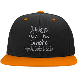 All The Smoke Wht Text Snapback Hat