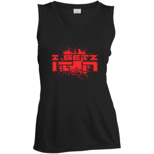 Women's Igetzitn paint logo RT Sleeveless V-Neck